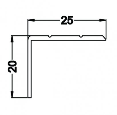 Aluminium Angle Stair Nose 25 mm., 2.7 เมตร